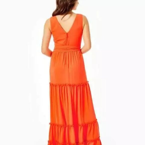 Lilly Pulitzer Violetta Maxi Dress in Picante Coral - Size 0 - Picture 3 of 10